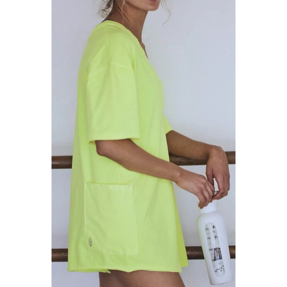 FREE PEOPLE FP MOVEMENT SOUR CITRUS HOT SHOT TEE SHORTS ROMPER MEDIUM NEW W/TAGS - Picture 3 of 6